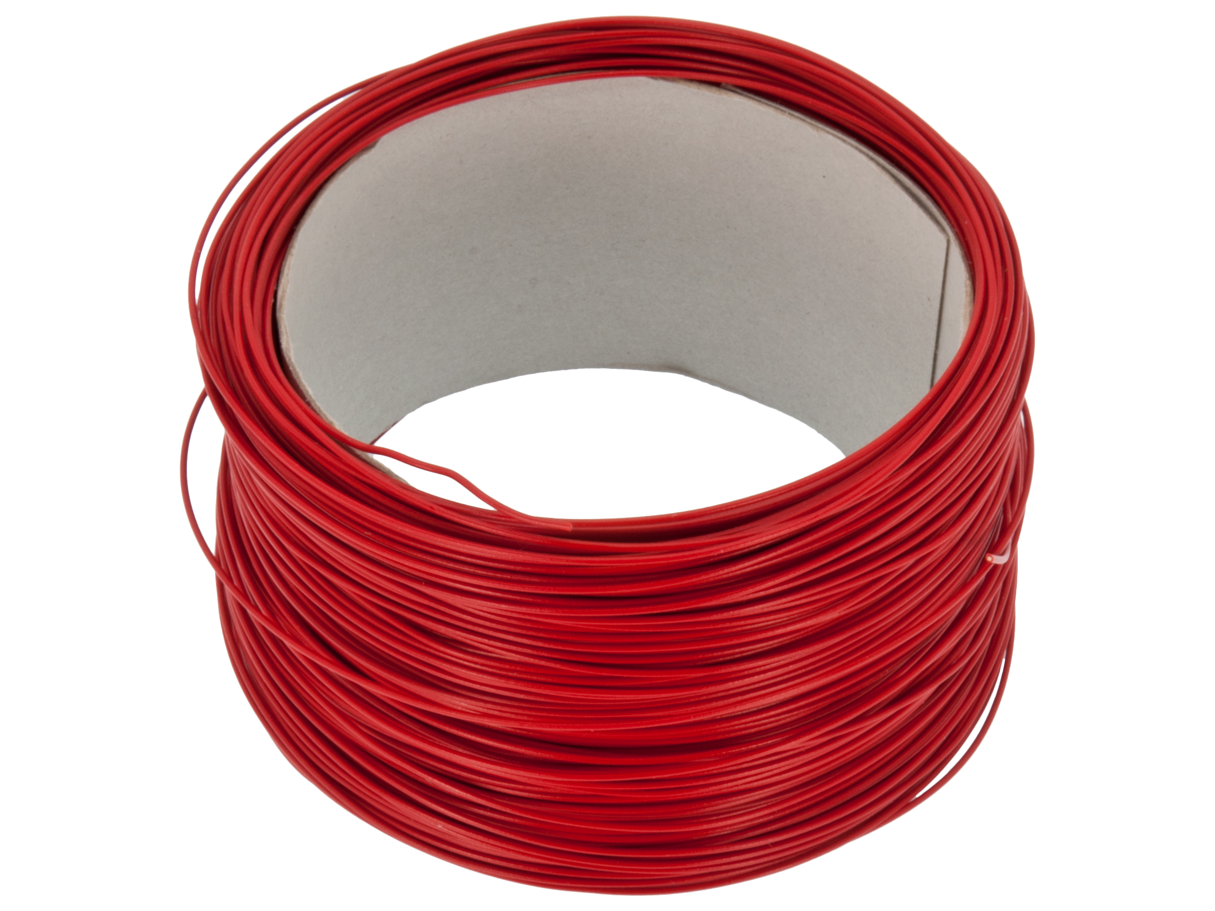 Hook-up wire AWG24 solid core - red /m @ electrokit