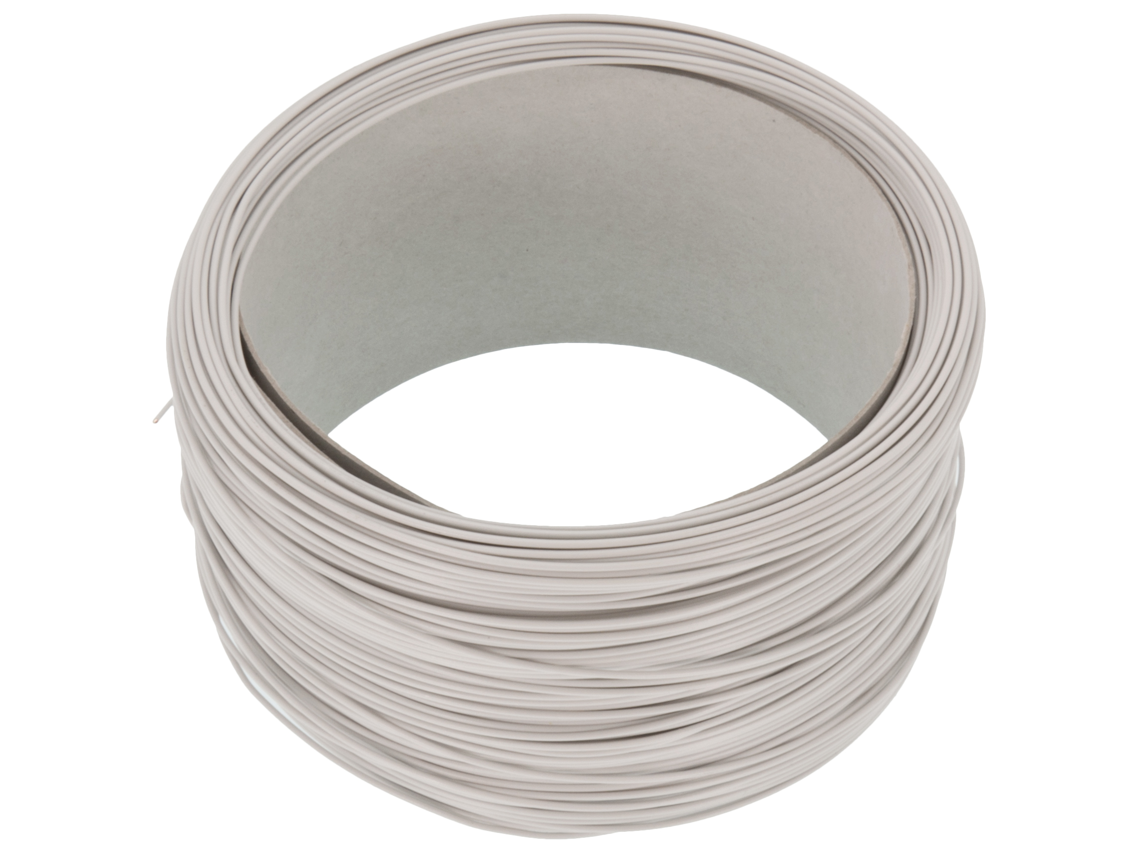 Hook-up wire AWG24 solid core - white /m @ electrokit