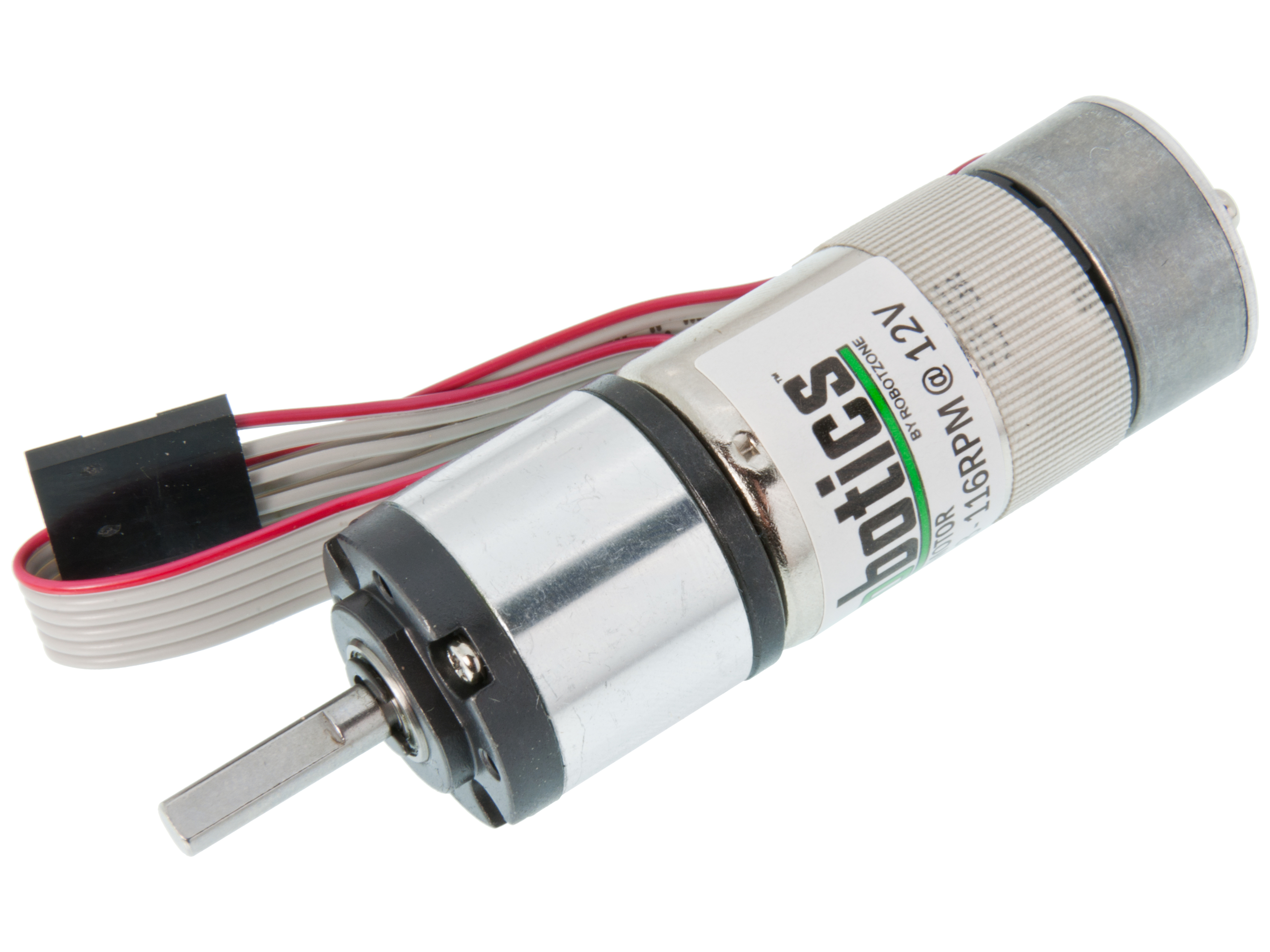 Dc motor with planetary gear and encoder 3-12V 104:1 116rpm @ electrokit