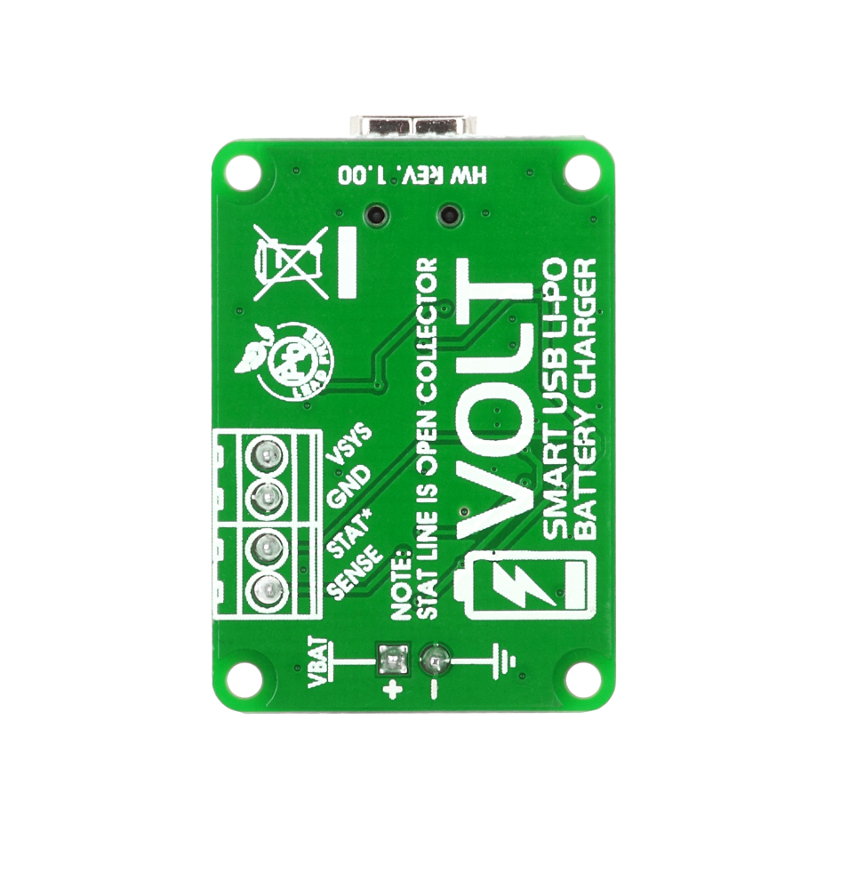 VOLT - Smart USB Li-Po battery charger @ electrokit