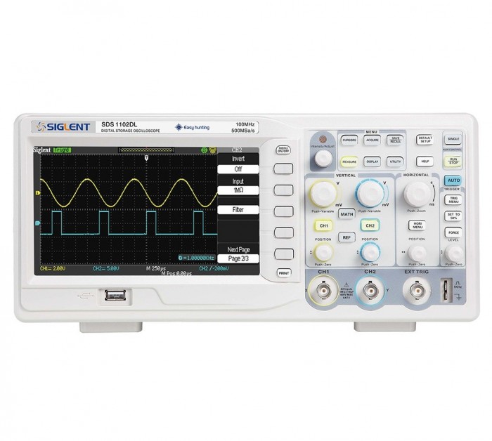 Oscilloskop 50MHz 2-kan Siglent SDS1052DL+ @ electrokit