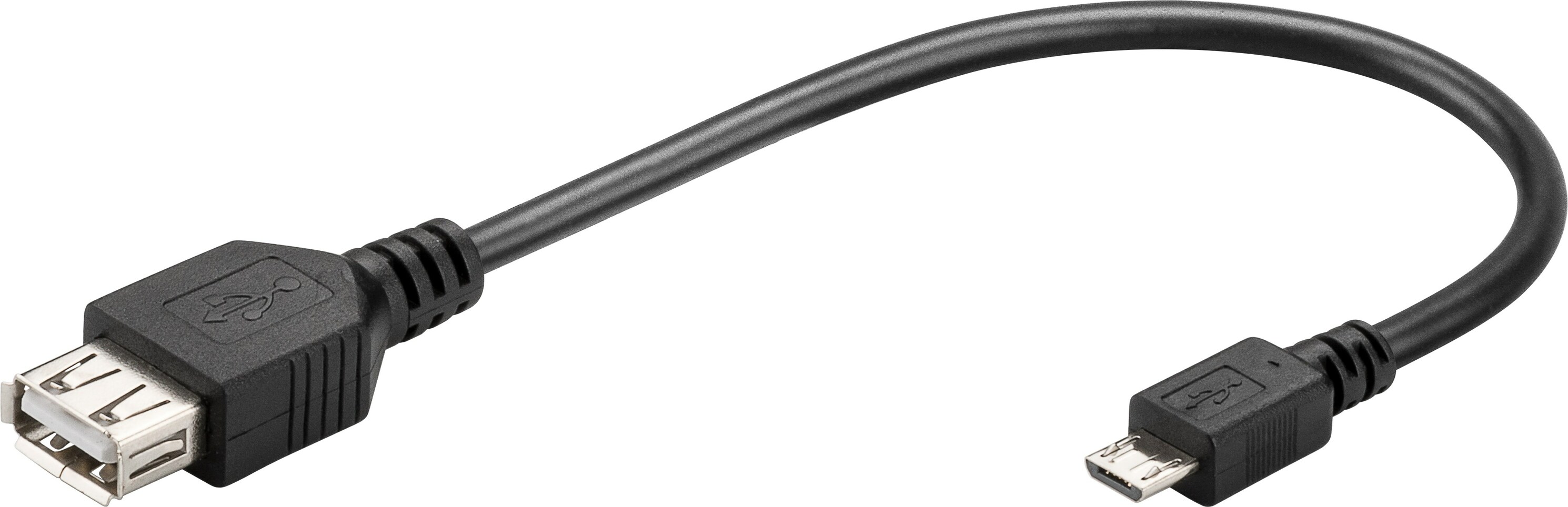micro-USB hane till USB hona adapter svart