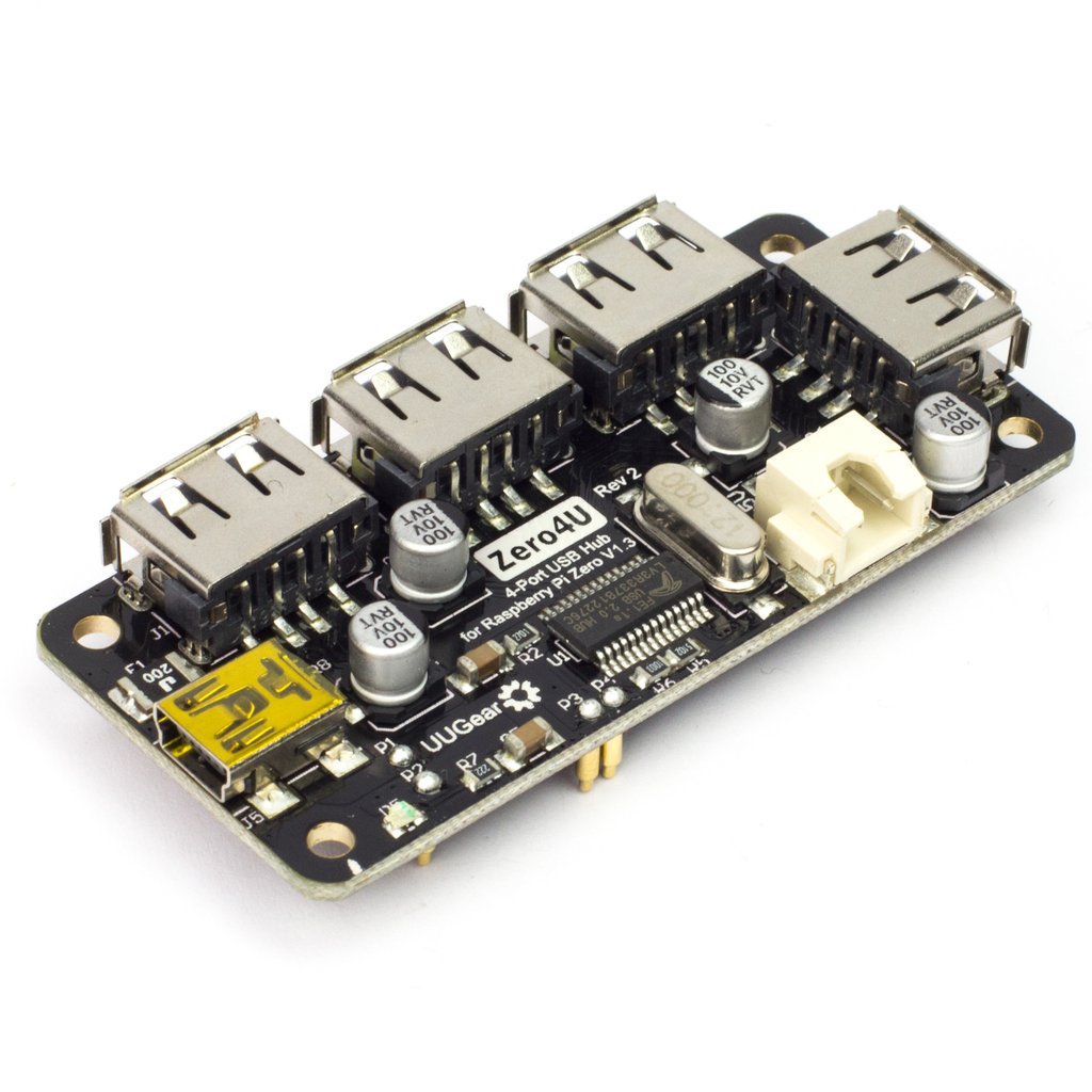 Zero4U - 4 Port USB Hub for Raspberry Pi Zero v1.3 @ electrokit