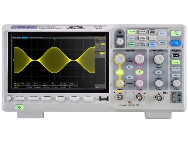 Oscilloscope 200MHz 2-ch Siglent SDS1202X-E @ electrokit