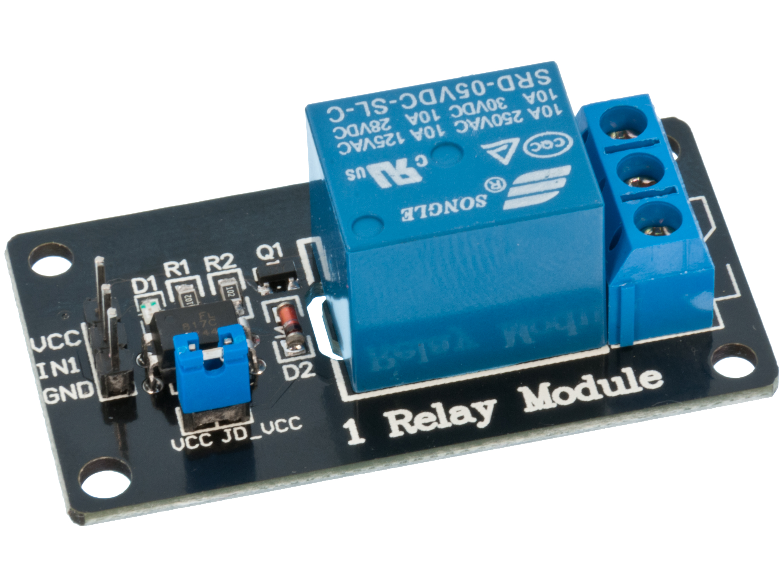 Reläkort 5V opto-isolerat @ electrokit