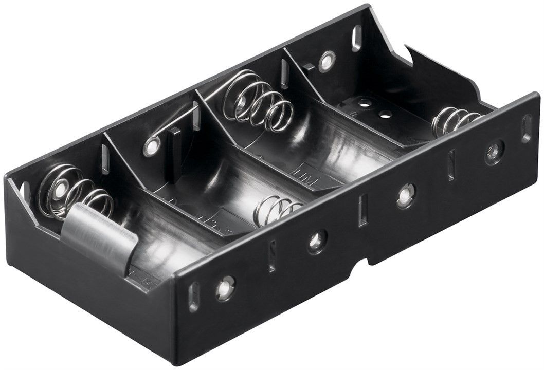 Batterihållare 4x D lödanslutning