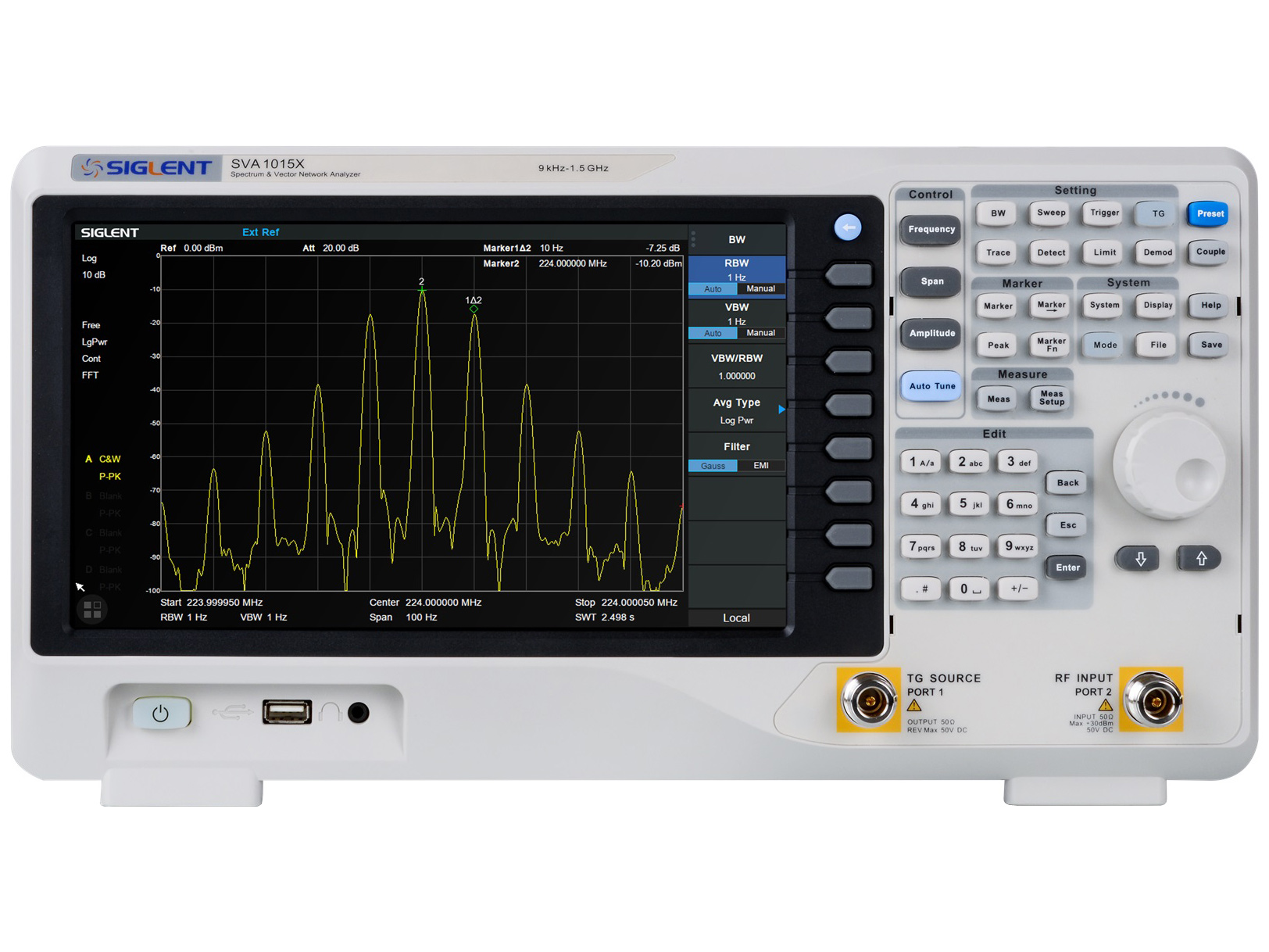 Spectrum and vector network analyzer 1.5GHz SVA1015X (w/ VNA @ electrokit