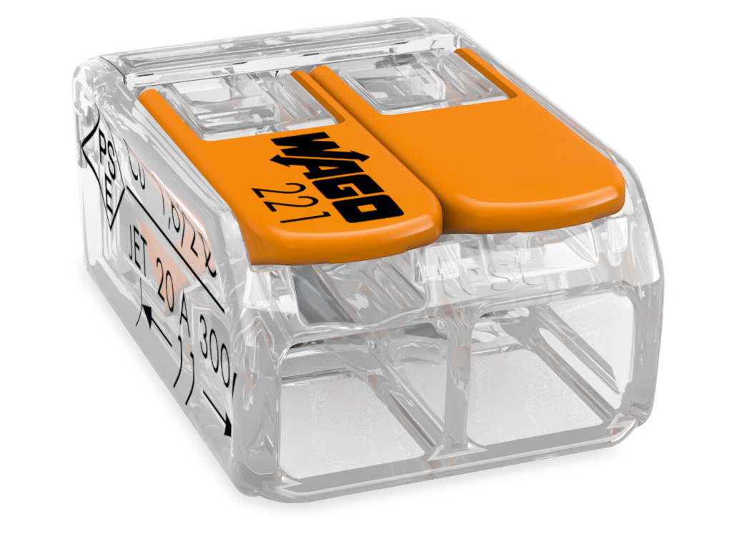 Terminal block 2-p 0.2 - 4mm2 Wago @ electrokit