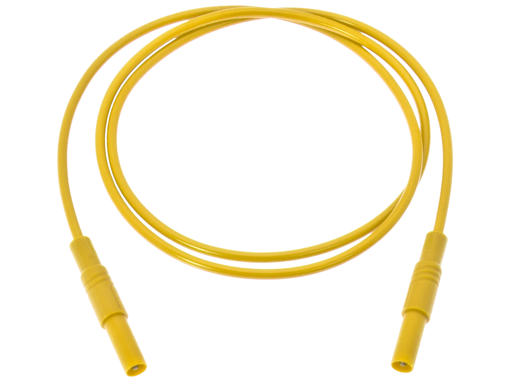 Safety test lead ø4mm 1m - yellow @ electrokit