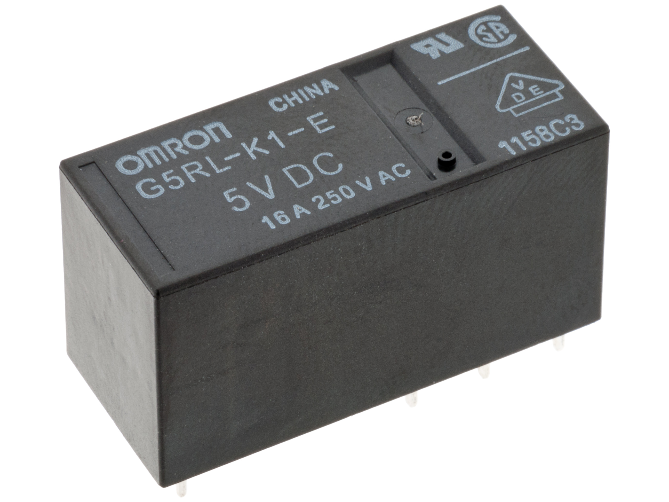 Relay G5RL-K 1-pole switching 5V 16A latching @ electrokit