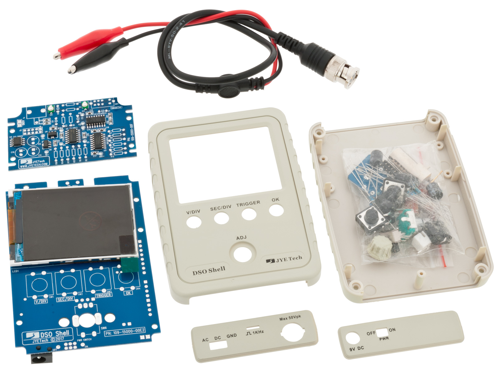 DSO150 Oscilloscope 1-ch 200kHz - with enclosure (kit) @ electrokit