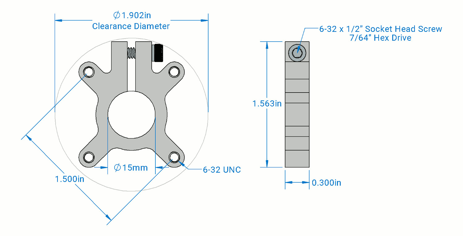 Clamping hub 15mm 1.5