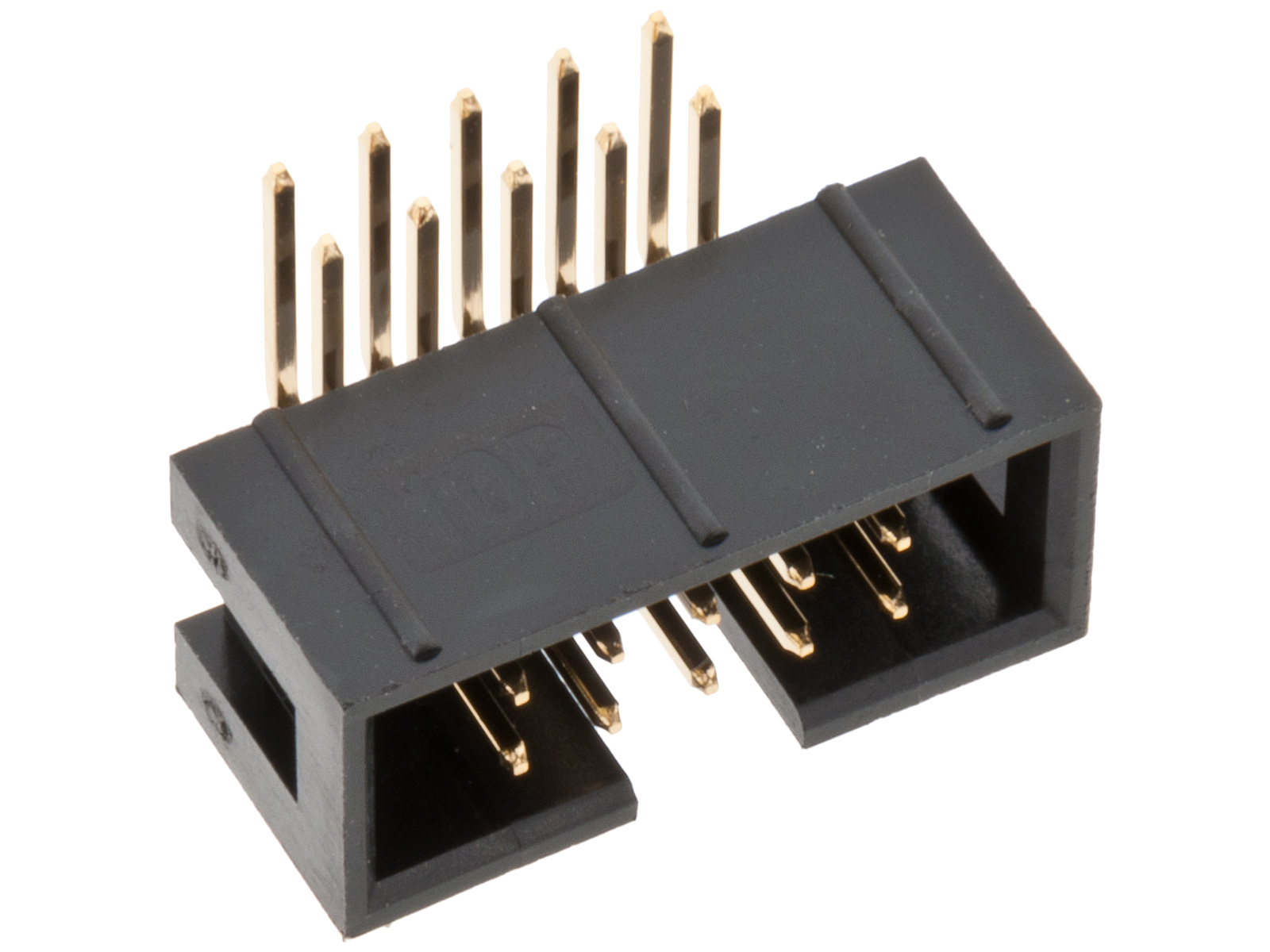 IDC box header PCB 10-p right-angle 2.54mm @ electrokit