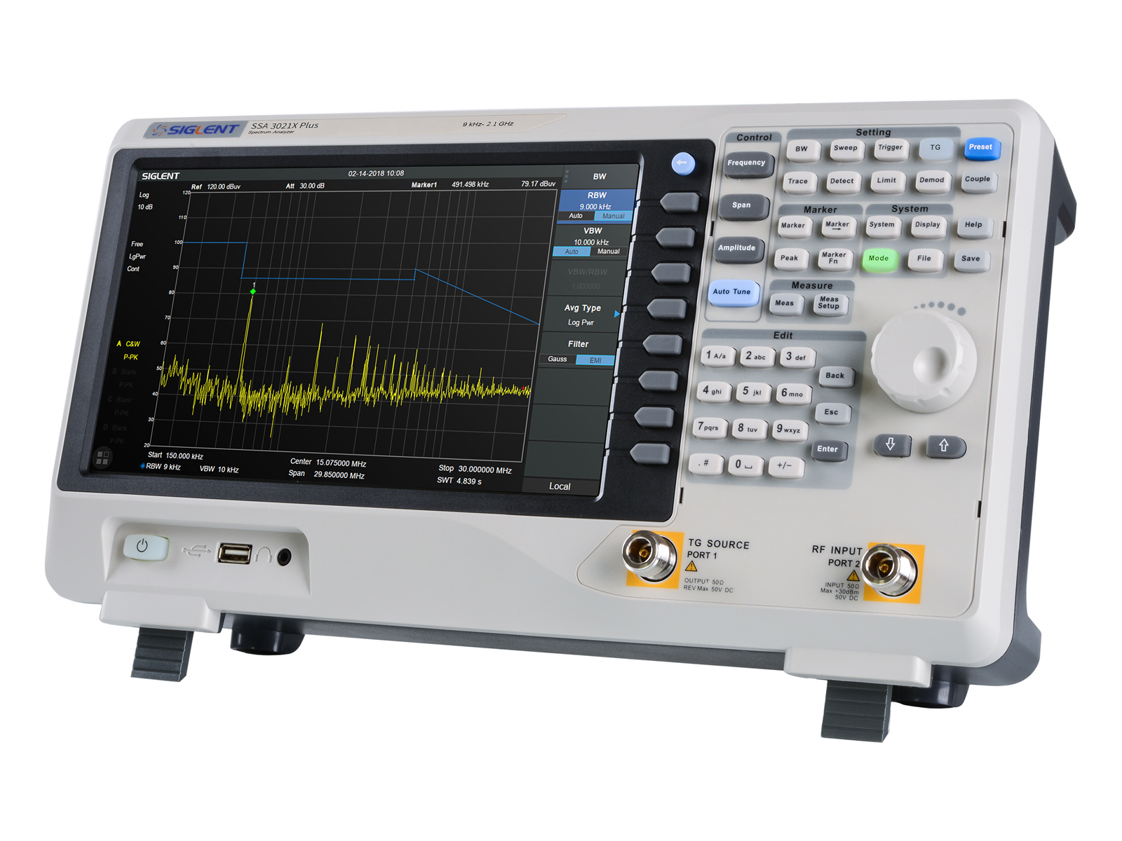 Spektrumanalysator 2.1GHz SSA3021X Plus (inkl TG) @ electrokit (3 av 3)