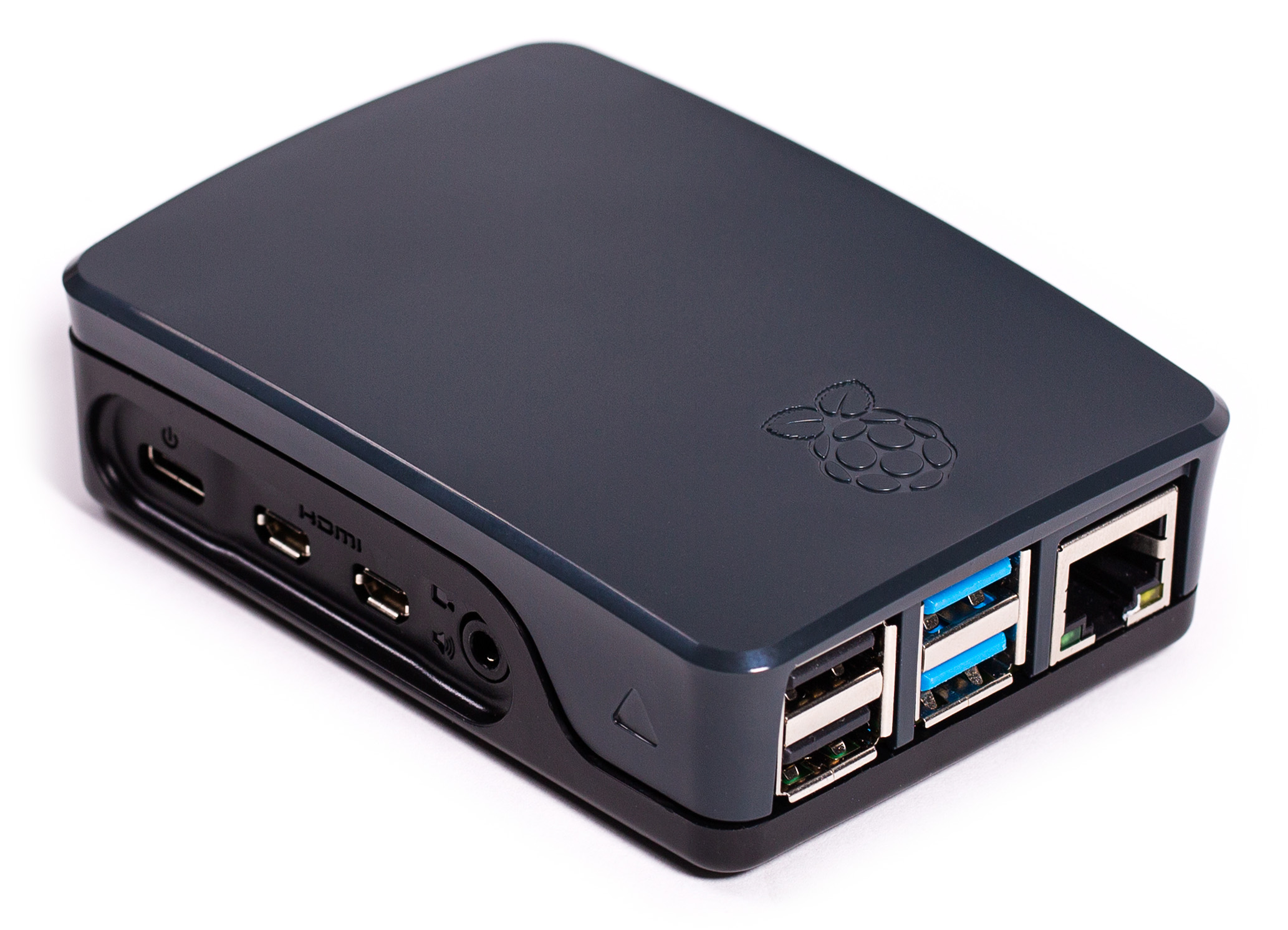 Raspberry Pi 4 inbyggnadslåda mörkgrå