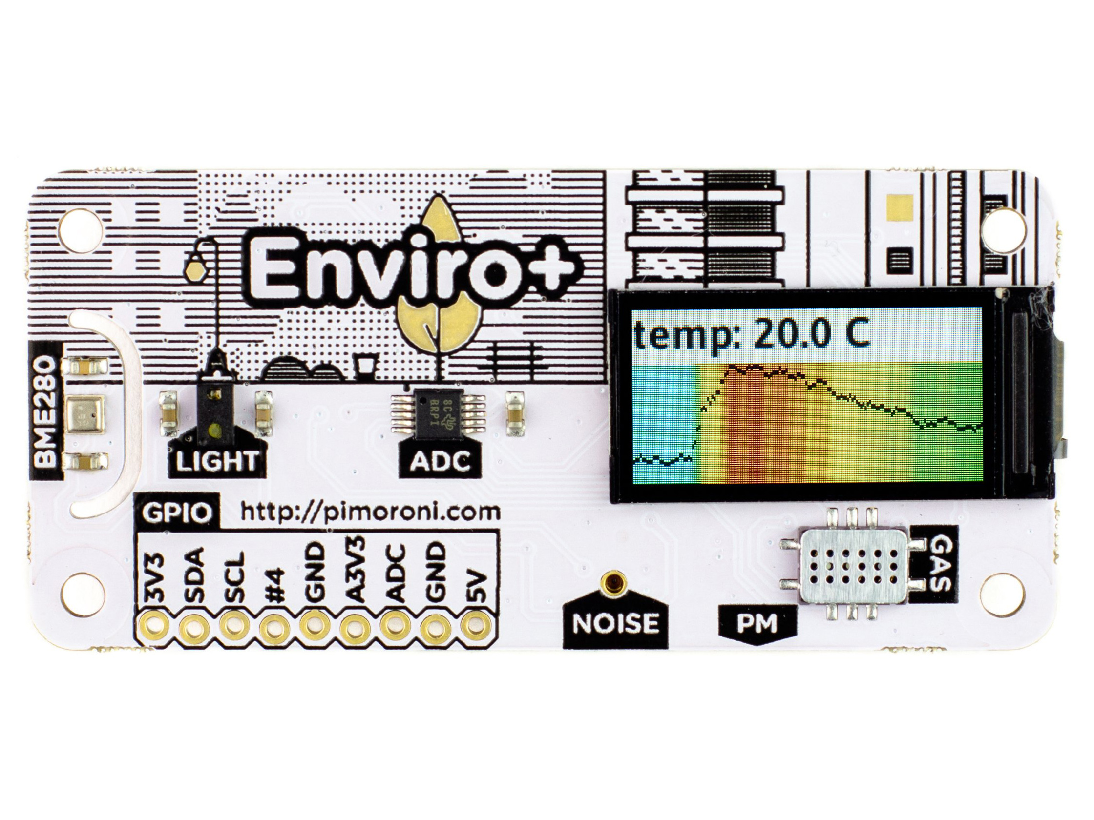 Enviro+ Miljöövervakning med LCD för Raspberry Pi