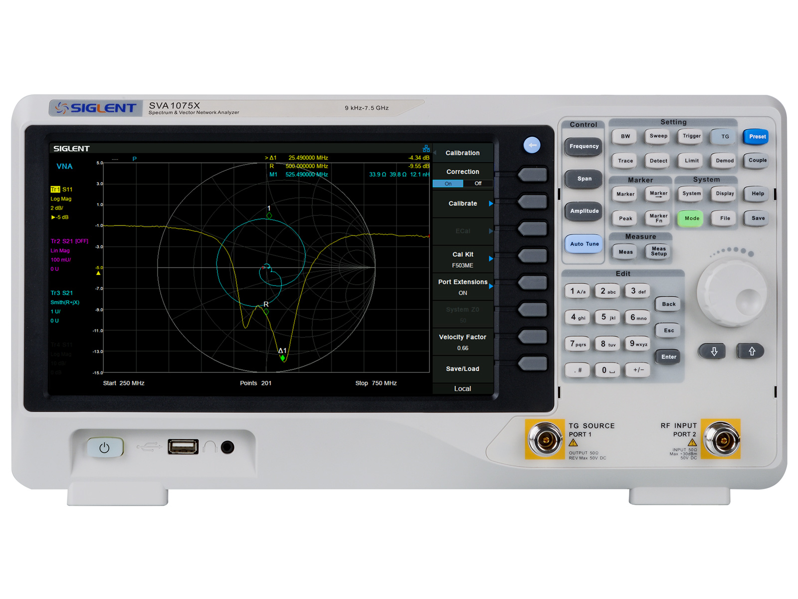 Spectrum & vector network analyzer 7.5GHz SVA1075X (incl VNA @ electrokit