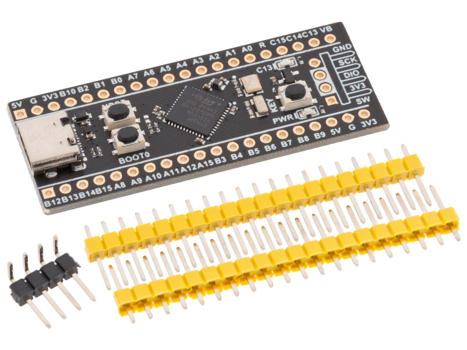 Utvecklingskort ARM STM32F411CEU6 100MHz (black-pill) @ electrokit