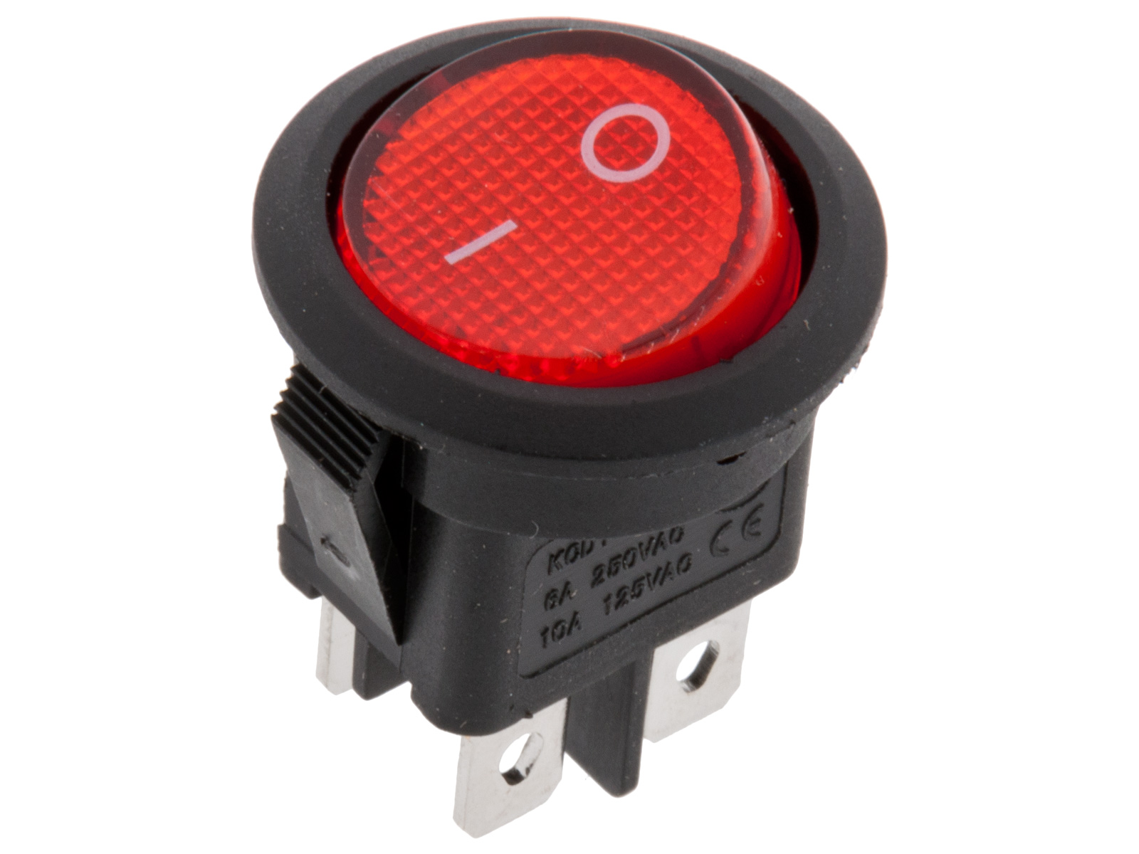 Rocker switch 2-p on-off ø20mm @ electrokit