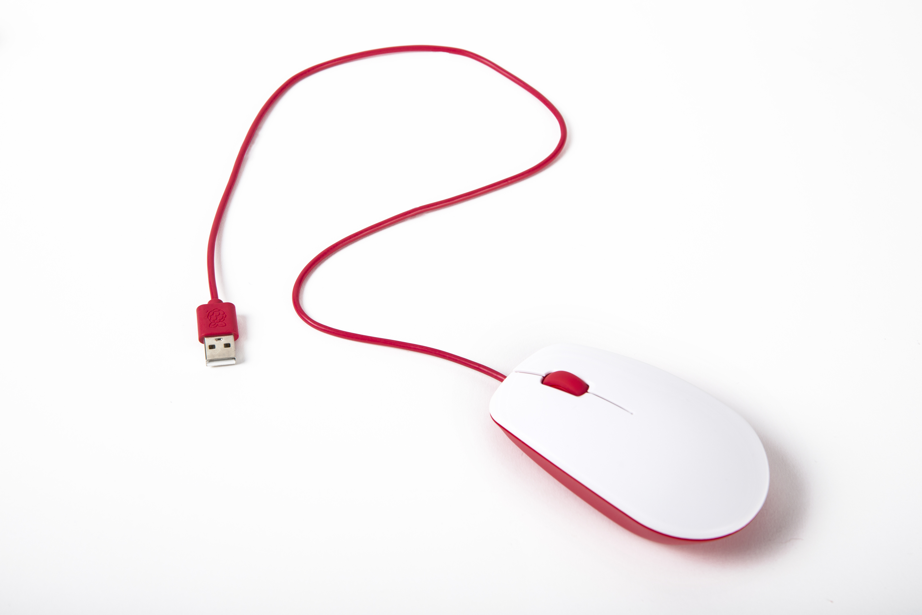 Mus Raspberry Pi - röd/vit