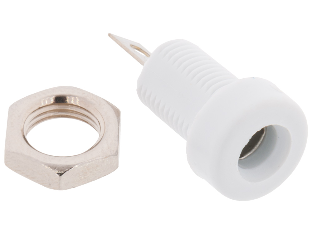 Test jack 4mm female white @ electrokit