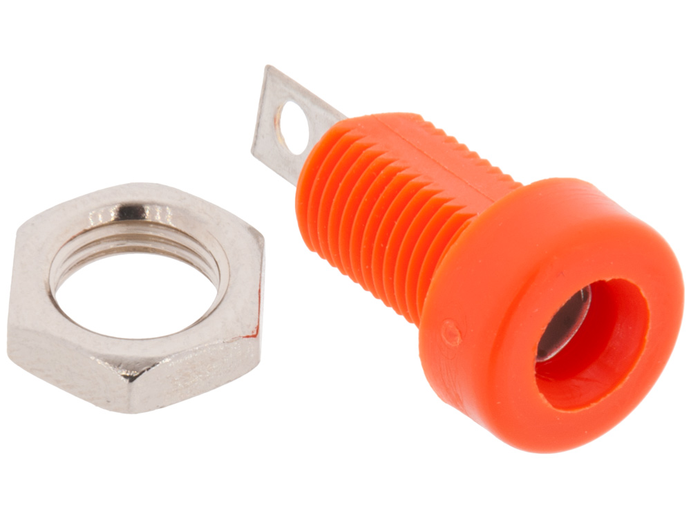 Test jack 4mm female orange @ electrokit