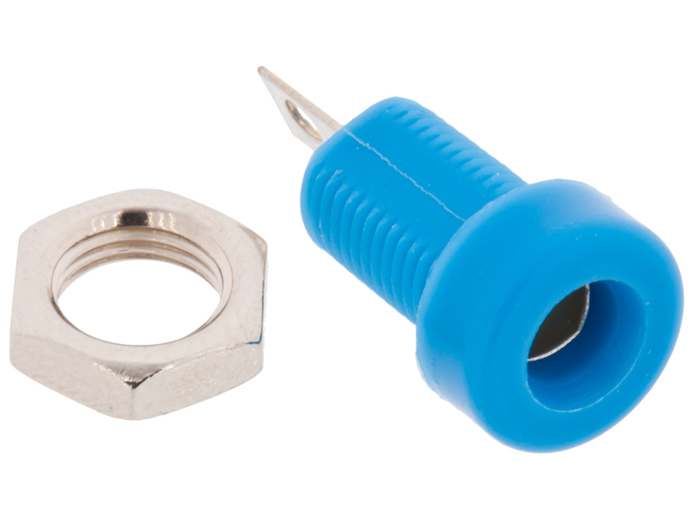 Test jack 4mm female blue @ electrokit