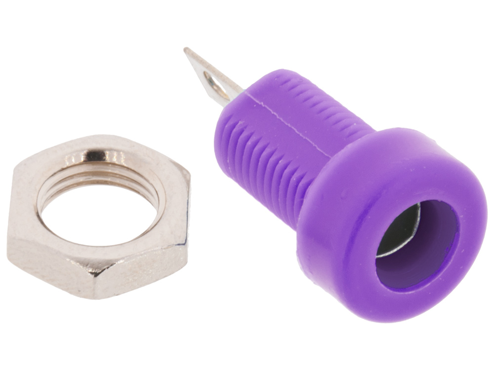 Test jack 4mm female violett @ electrokit