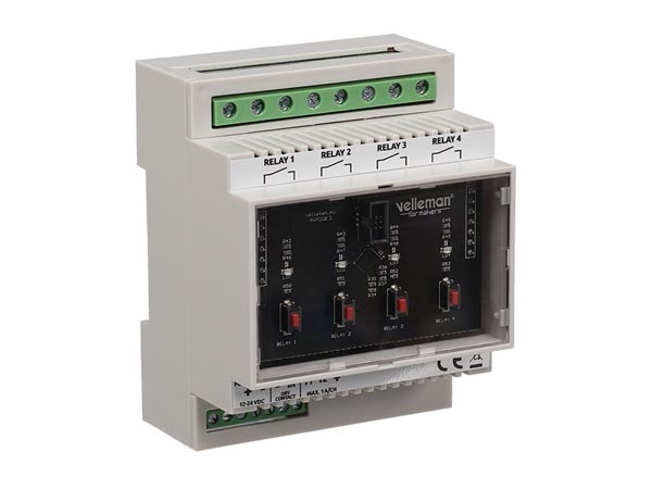 Relay board 4ch WIFI DIN rail @ electrokit