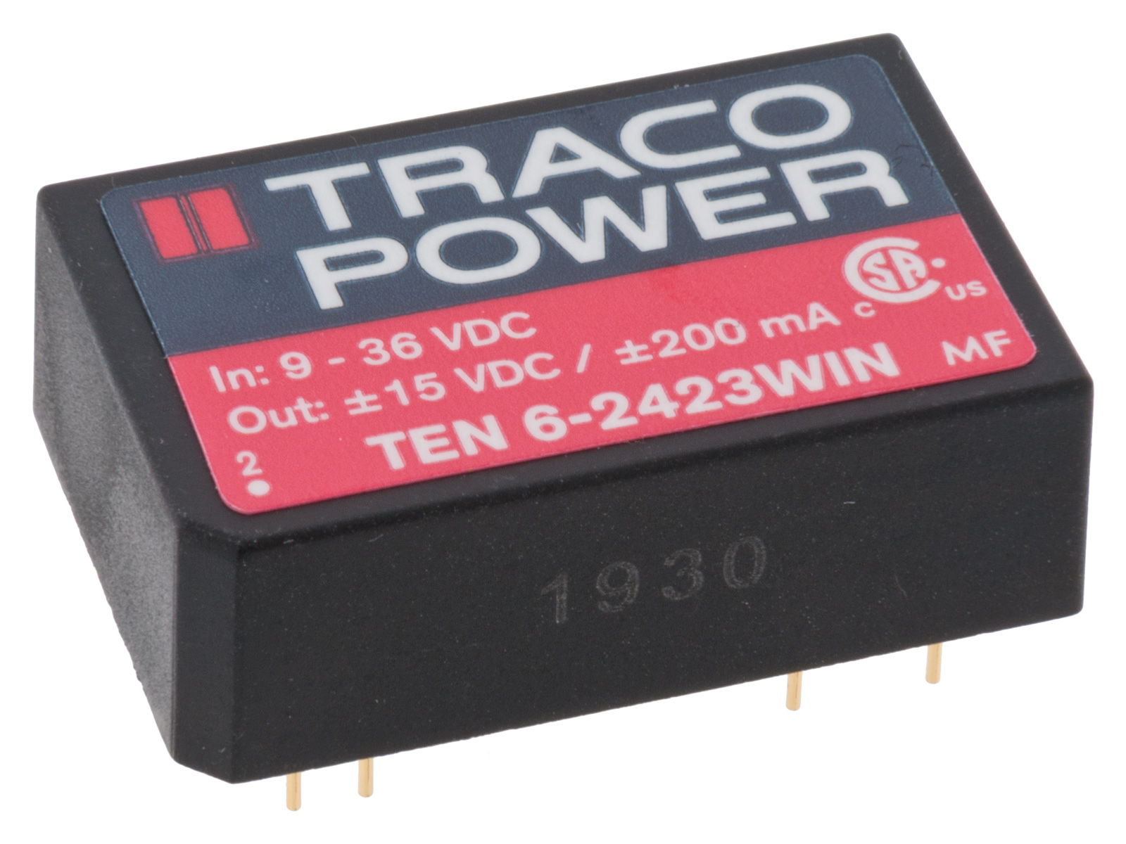 DC-DC converter dual 9-36VDC to ±15VDC ±200mA @ electrokit