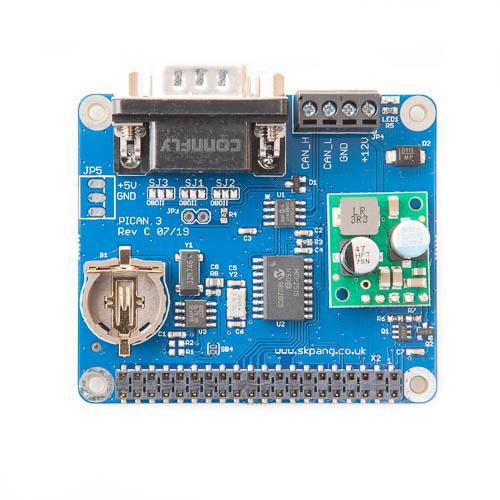 PiCAN3 CAN-Bus Board for Raspberry Pi 4 with 3A SMPS + RTC @ electrokit