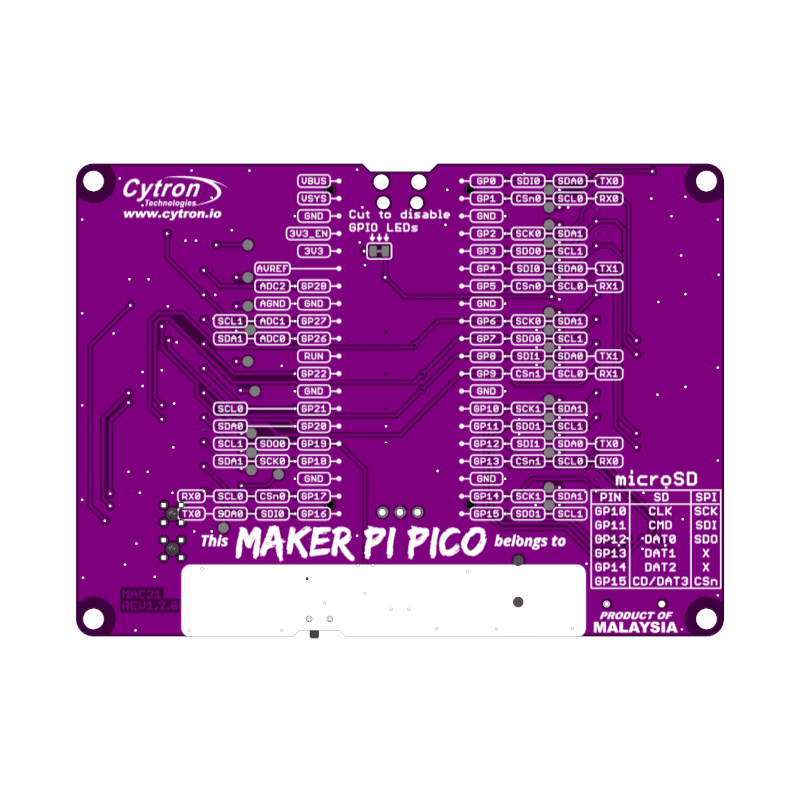 Maker Pi Pico - Experimentkort för Pico @ electrokit (5 av 7)
