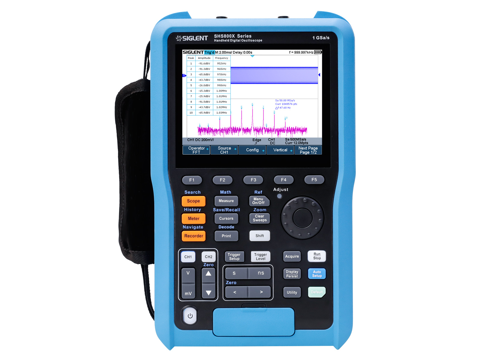 Oscilloskop 100MHz 2-kan handhållet Siglent SHS810X @ electrokit