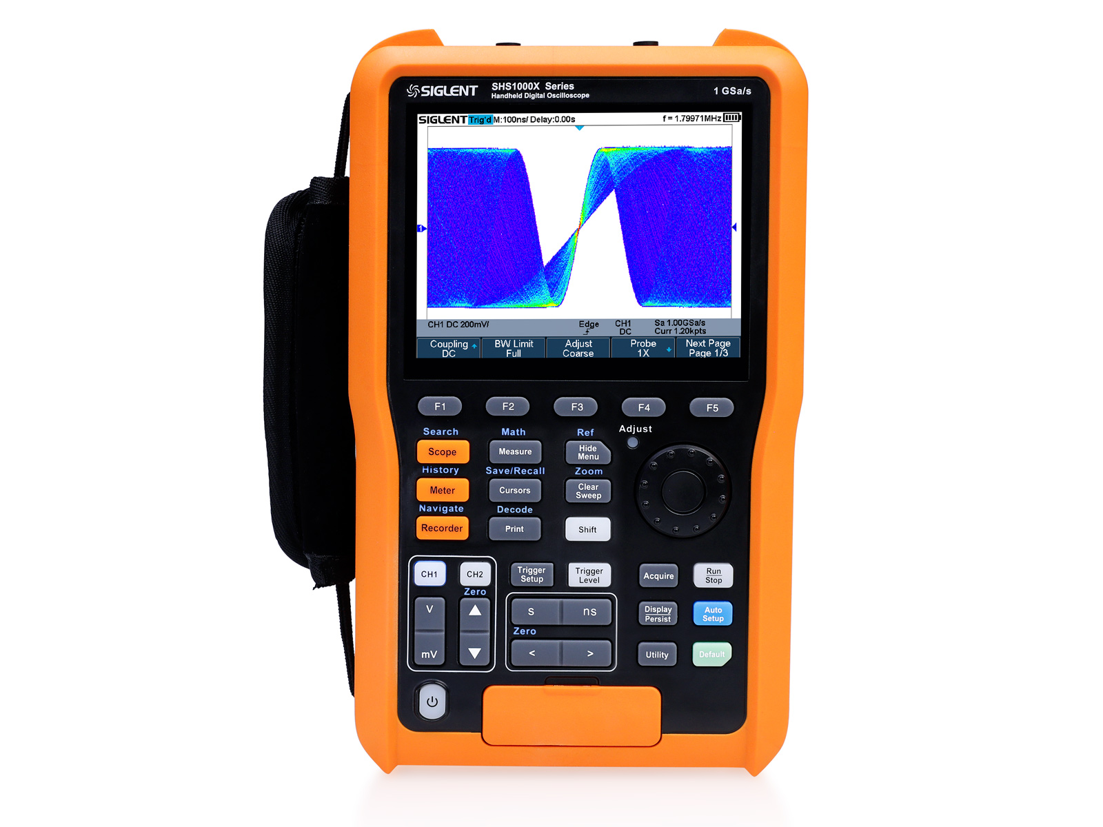 Oscilloskop 100MHz 2-kan handhållet isolerat Siglent SHS1102X @ electrokit