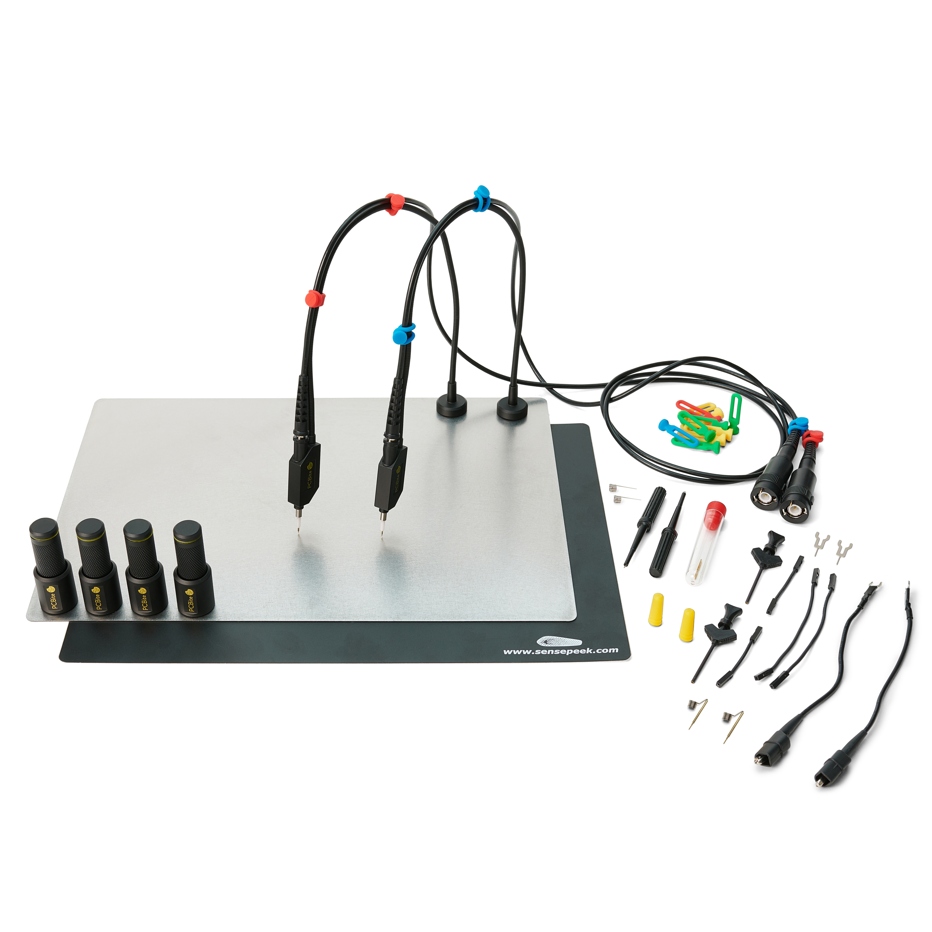 PCBite kit with 2x SQ200 200 MHz handsfree oscilloscope probes @ electrokit
