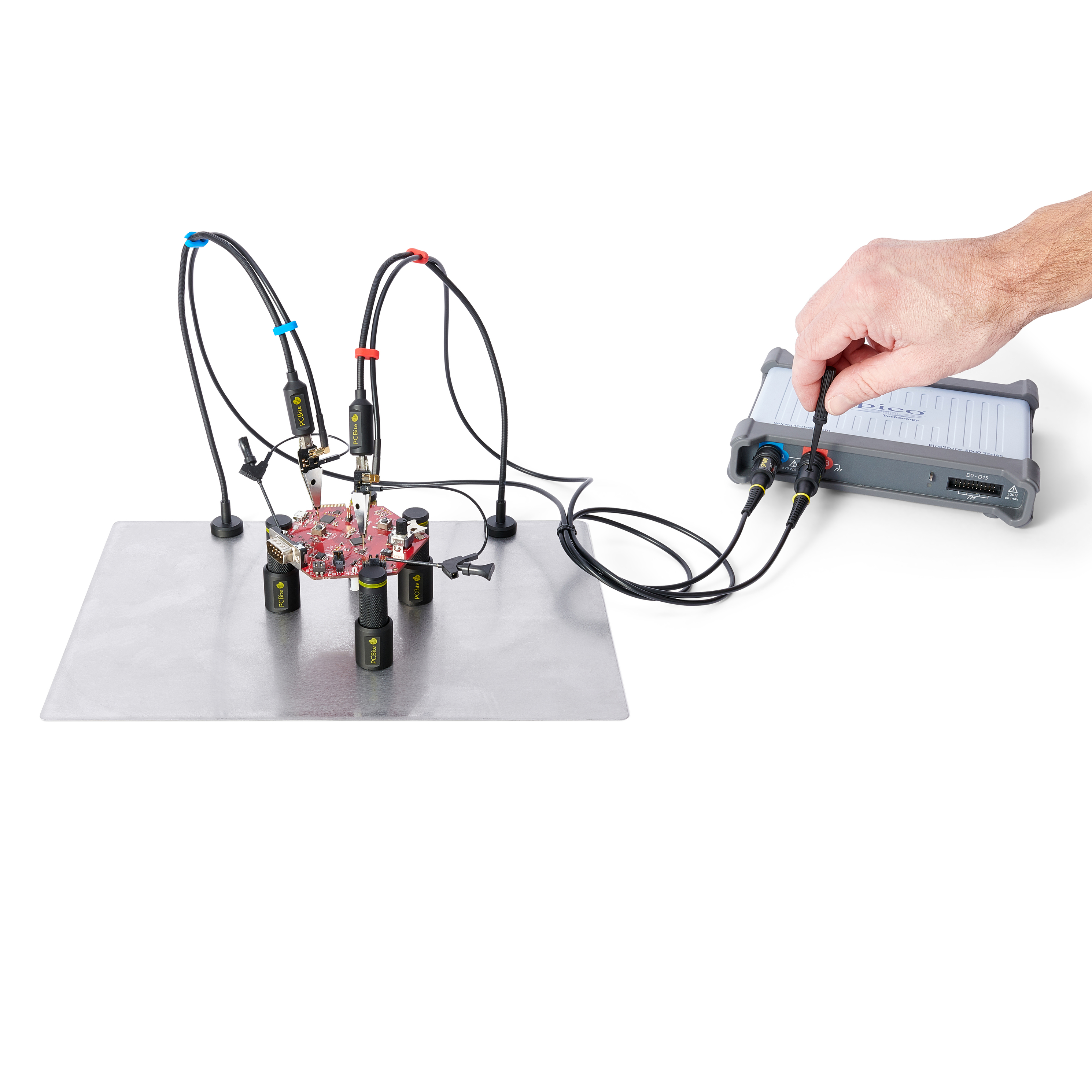 PCBite kit with 2x 100MHz and 4x SP10 handsfree probes @ electrokit (13 av 27)