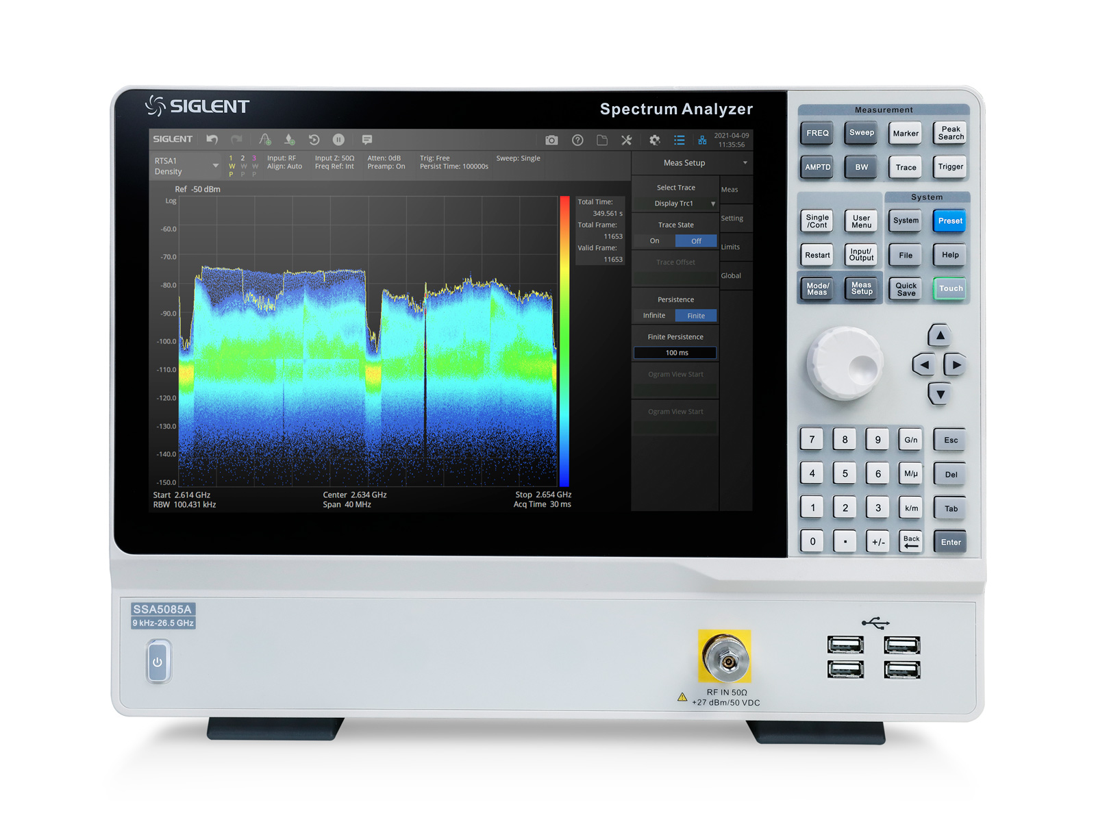 Spectrum analyzer 13.6GHz Siglent SSA5083A (incl. RTA1 + 40MHz RTBW) @ electrokit