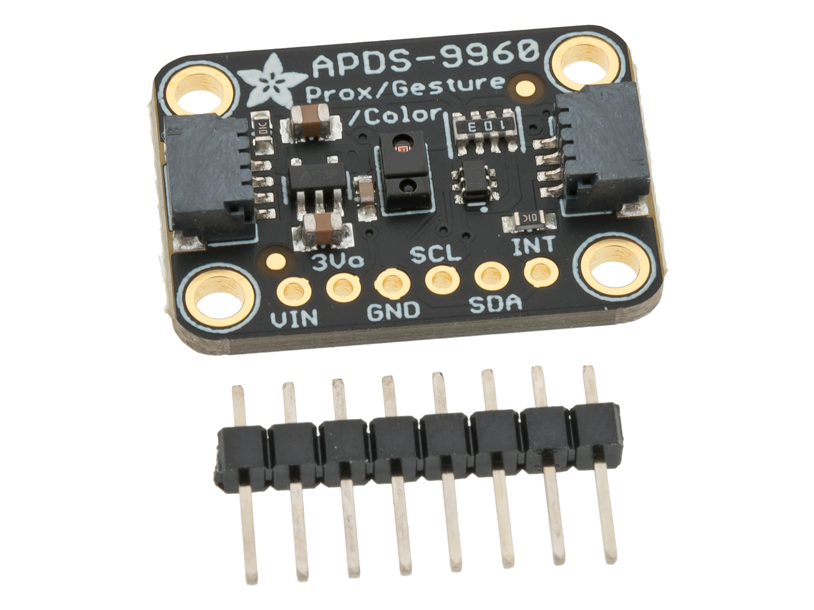 Ljus- RGB- och rörelsesensor APDS9960 monterad på kort @ electrokit