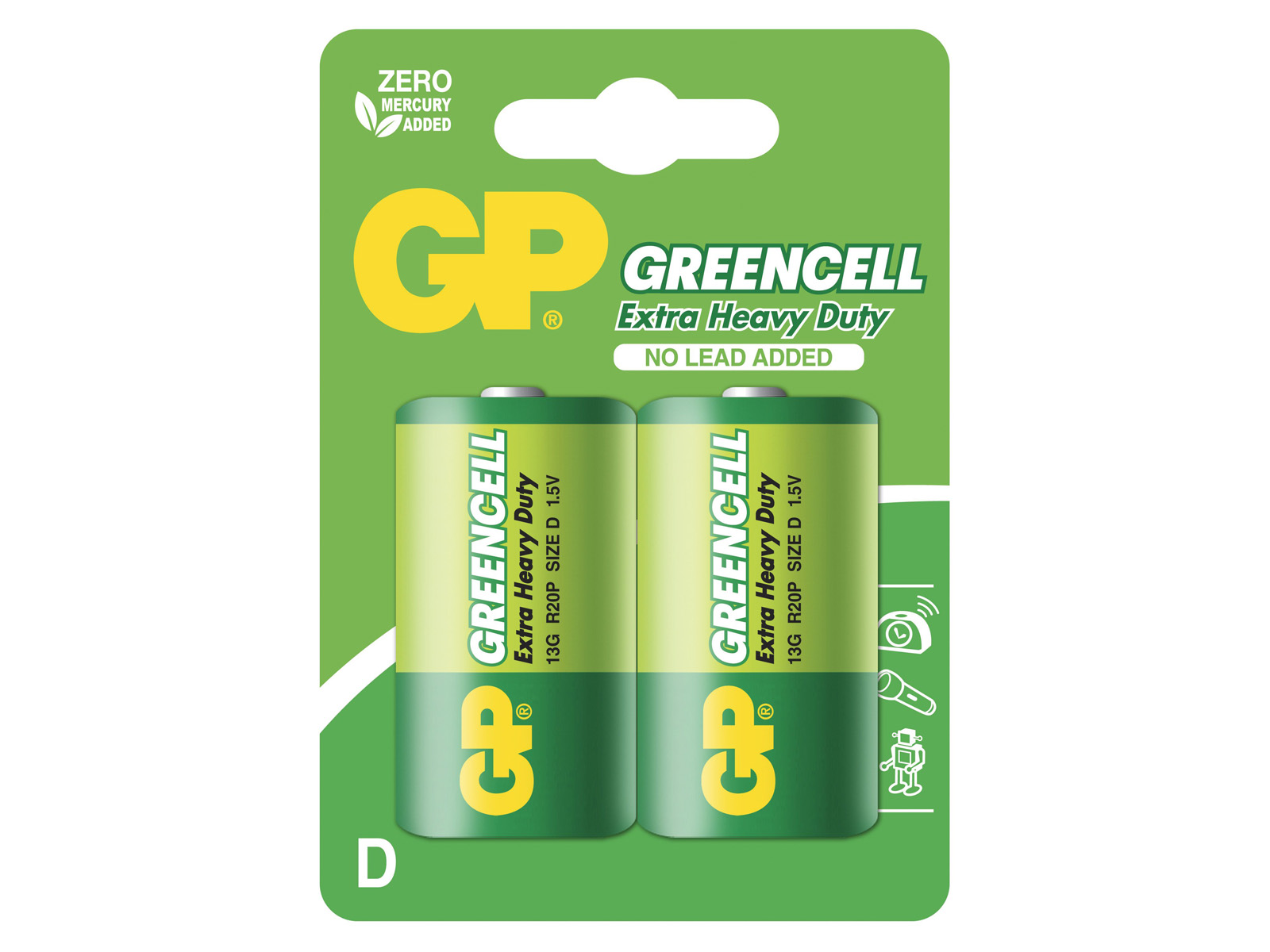 Batteri 1.5V LR20 / D GP Greencell 2-pack