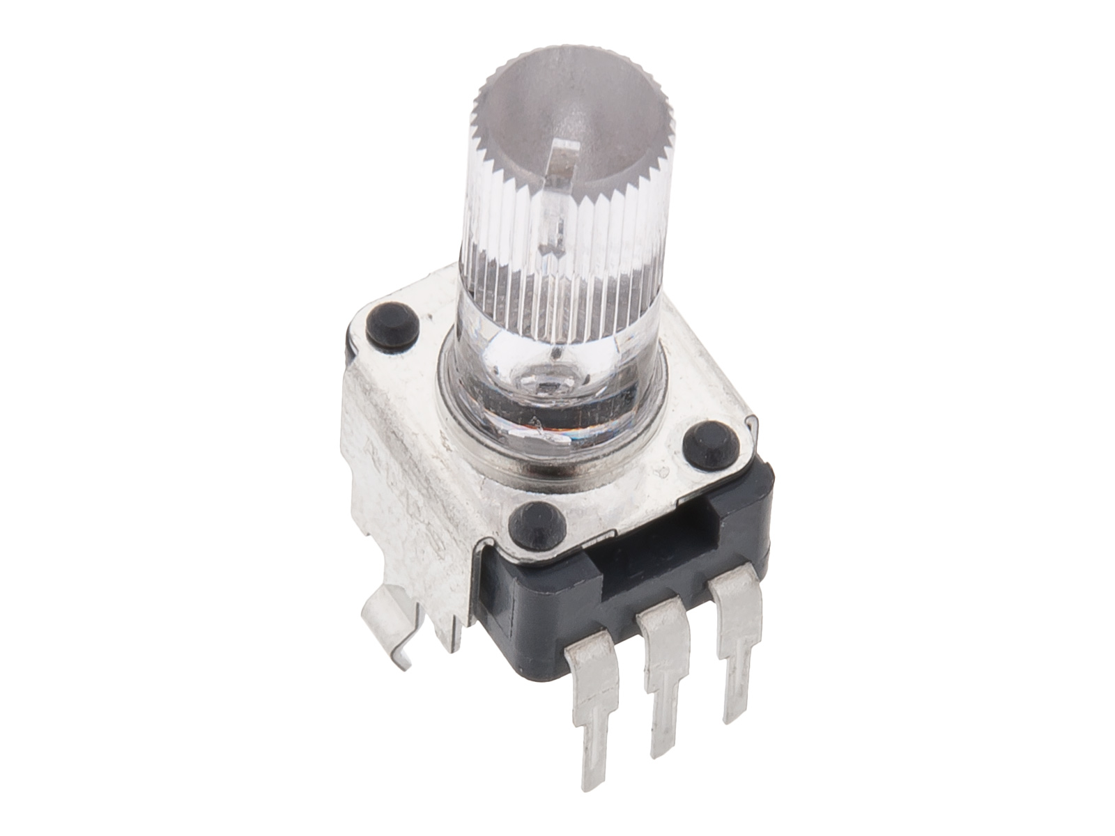 Pot 10kohm lin PCB stående transparent axel