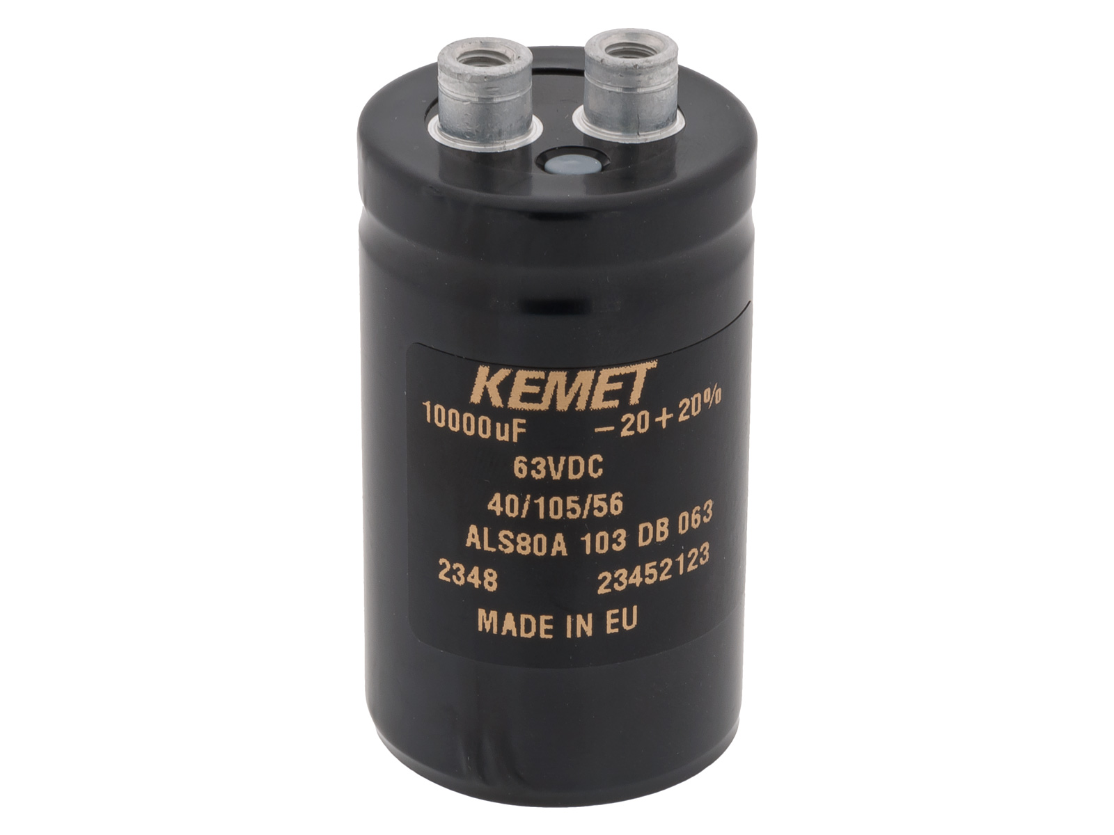 Elektrolytkondensator 10000uF 63V 105C ø36x62mm skruvfäste 2000h