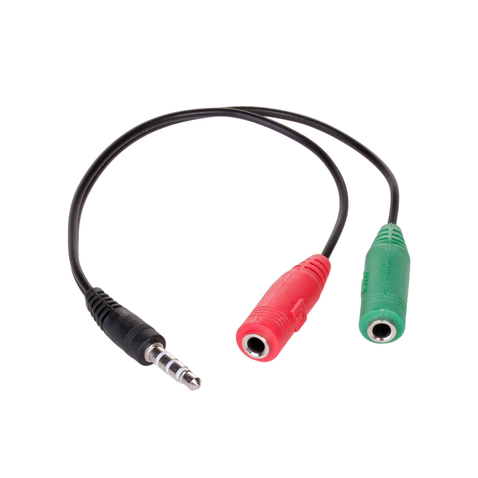 Headsetadapter 3.5mm 4-pin hane till 2x 3.5mm 3-pin hona
