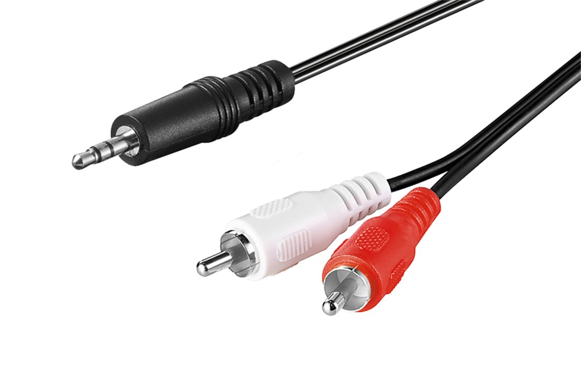 AUX-kabel 3.5mm stereo hane till 2x RCA-hane 1m