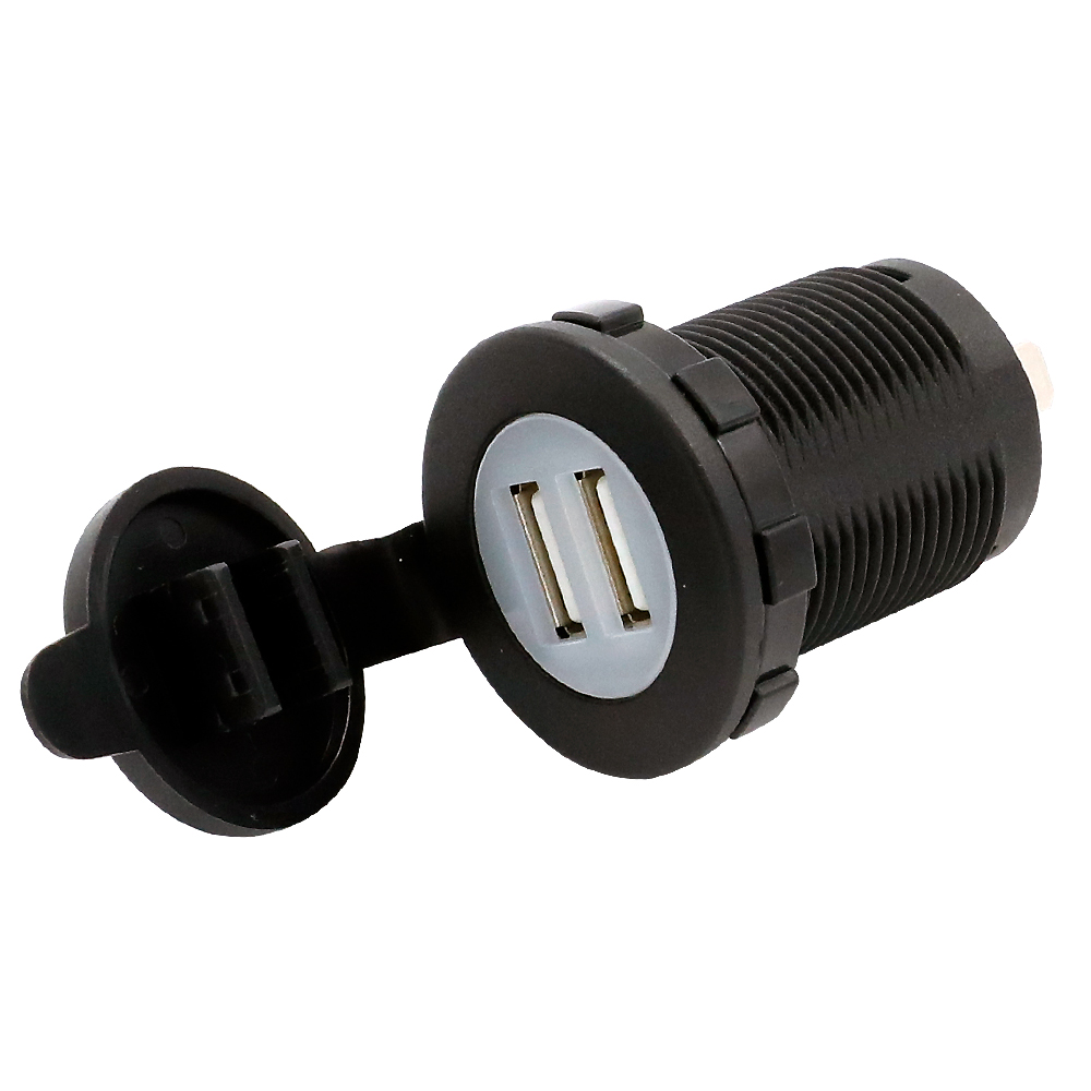 Infällt ladduttag 2x USB-A 2.1A 12-24V med lock
