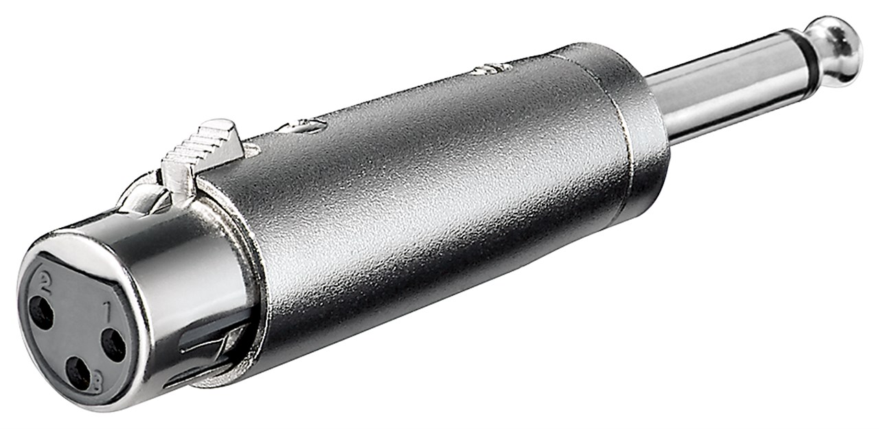 Adapter 3-pol XLR hona till 6.3mm hane mono