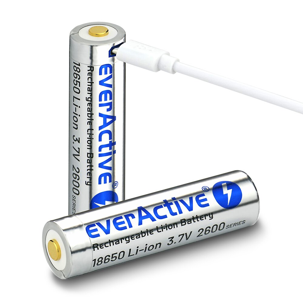 Batteri Li-Ion 18650 3.7V 2600mAh inbyggd USB-laddare