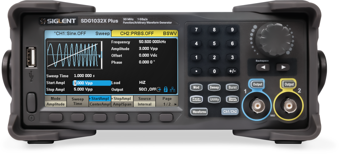 Funktionsgenerator 2-kan 30MHz Siglent SDG1032X+