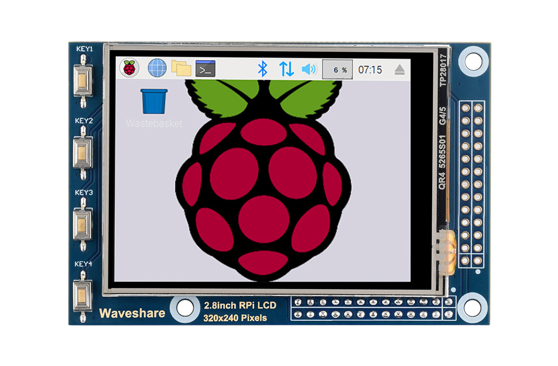 2.8" TFT 320x240px HAT med touch