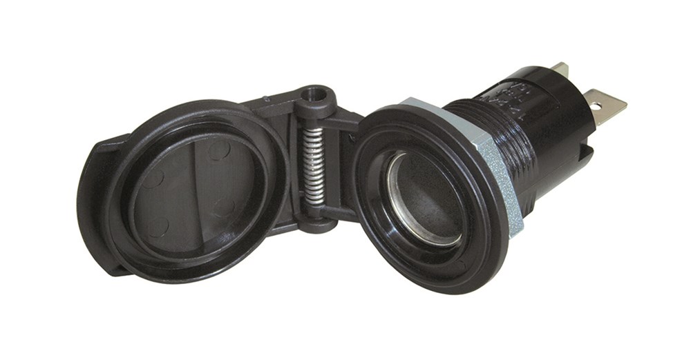 12V infällt DIN-uttag snäpplock 12mm