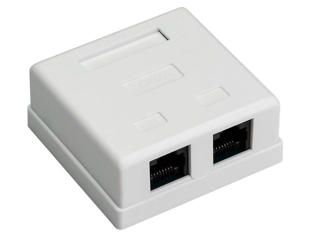 Vägguttag 2-port Cat6 UTP
